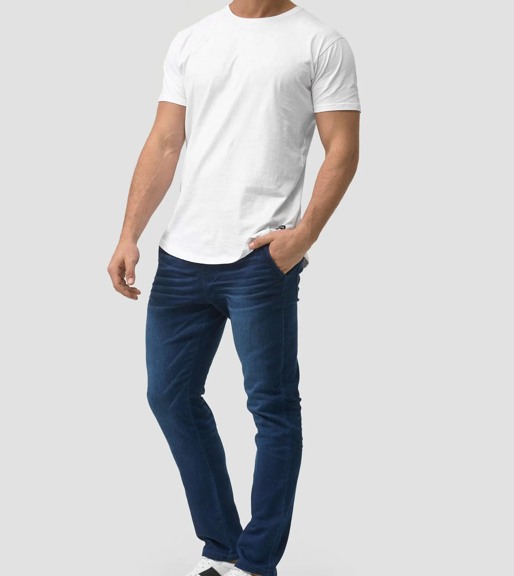 Tùy chỉnh thiết kế lỏng phù hợp với quần jean nam nữ denim Quần người đàn ông nóng bán jeans người đàn ông trẻ cotton đàn hồi quần jeans