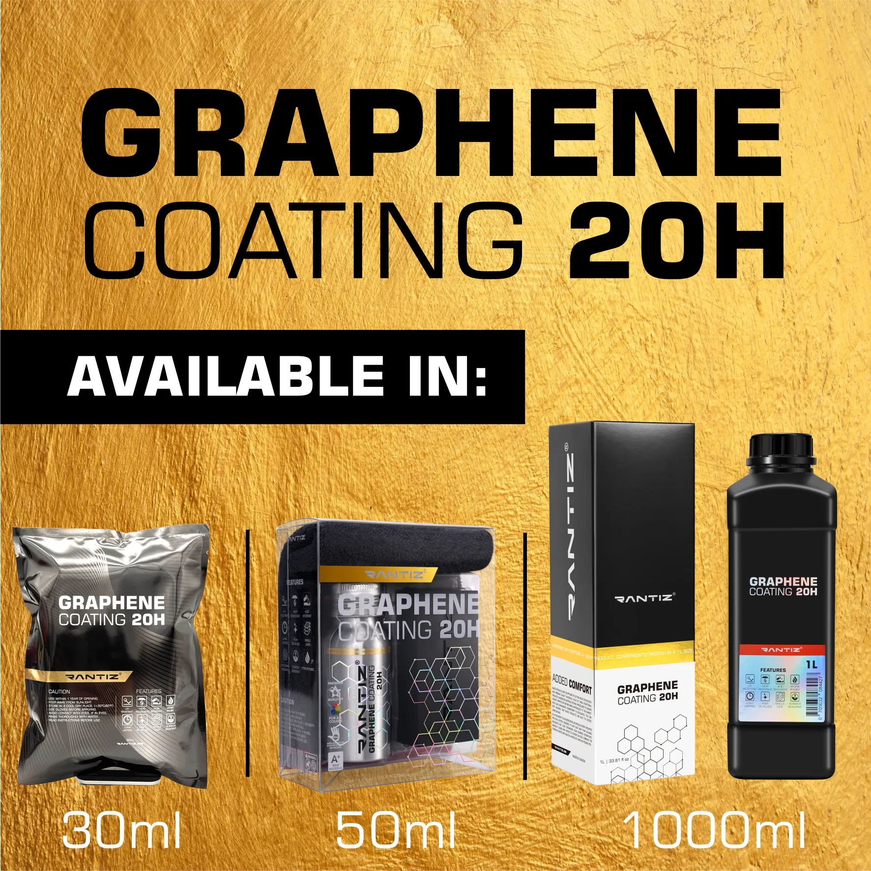 Lớp phủ Graphene 20h chi tiết chăm sóc xe, bảo vệ thân xe Nano lỏng, siêu cứng & siêu kỵ nước, tốt nhất trên thị trường