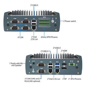 คอมพิวเตอร์12th ระบบอัตโนมัติแบบไม่ใช้พัดลมแบบฝังตัว M.2 J6412 SSD 3 x I226-V 2.5G LAN อุตสาหกรรม6 x COM GPIO Industrial PC - Product Image 6