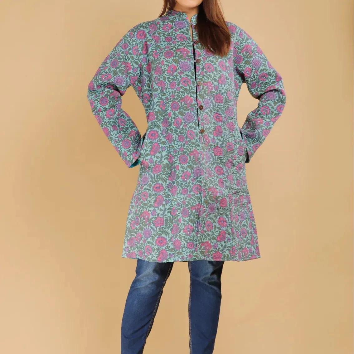 Kadın pamuk kapitone ceket-shop online benzersiz tasarım ile kadınlar için geri dönüşümlü pamuk kapitone ceket