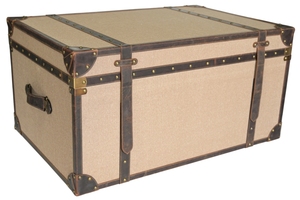 High Quality Genuine Leather Heavy Duty Strong Canvas Hard Box <strong>Trunk</strong> for Easy to Travel and Storage Many Sumptuous Things - Product Image 2