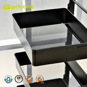 Durable <strong>3</strong>-Tier Height Adjustable Metal Rolling Utility Tool Board <strong>Trolley</strong> With Wheel - Product Image 4