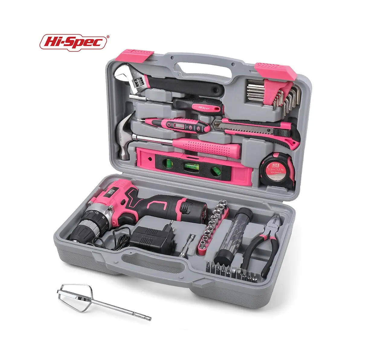 60 pièces psc haute qualité rose outils ensemble boîte trousse à outils ensembles boîte à outils avec Comprend perceuse électrique outils à main