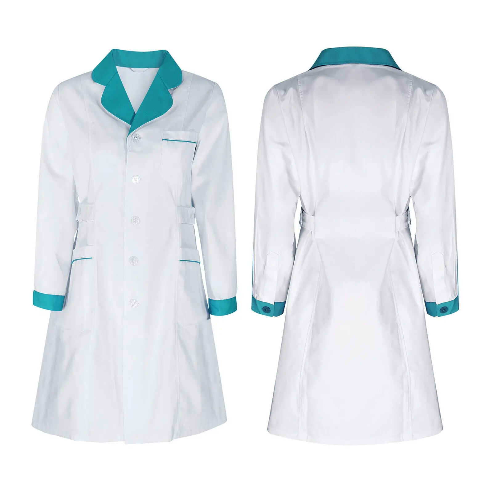 Impermeable antiestático blanco tejido de punto Doctor Hospital blusa bata de laboratorio de Pakistán Hospital ropa enfermera uniforme TWILL