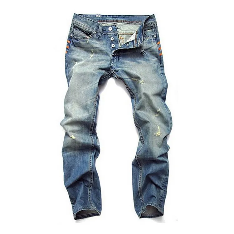 Top Venta De fábrica Proveedor Buen Precio Skinny Jeans Hombres Jeans Moda Ripped Skinny Custom jeans