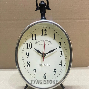 El yapımı <span class=keywords><strong>Jones</strong></span> Hendrinks Est.1923 denizcilik tarzı masa saati Oxford çelik Oval şekil gümüş masa saati kuvars güzel masa