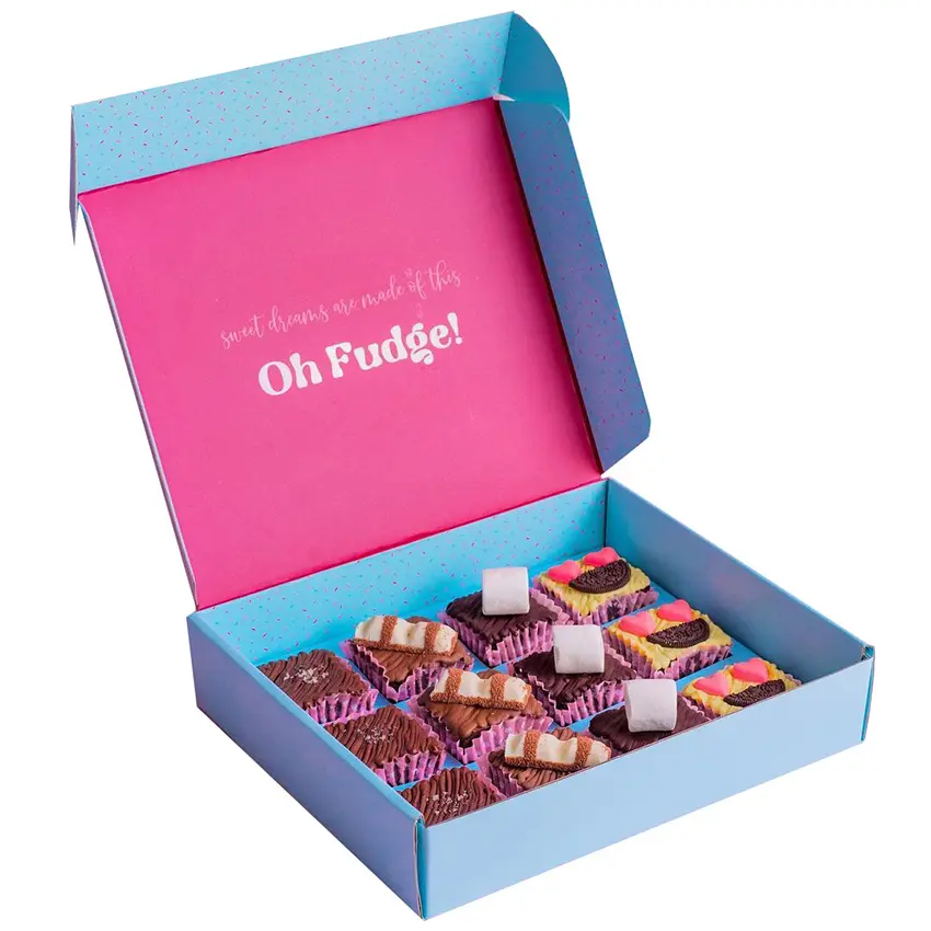 Caja de galletas personalizada, caja de correo corrugado para galletas, brownies, embalaje, caja de panadería