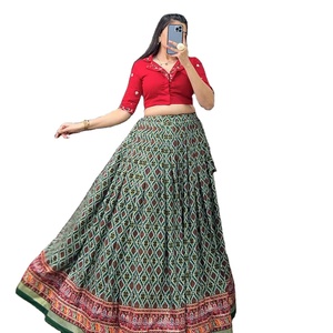 <strong>New</strong> Launching Rayon Cotton with Plato With Foil Print and Mirror With Handwork Co-ord Set <strong>Lehenga</strong> Collection