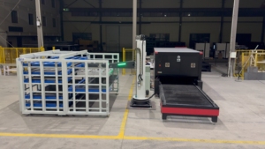 Hướng dẫn sử dụng kéo ra tấm kim loại lưu trữ giá xem xét với cột Robot palletizer trong dây chuyền sản xuất chế biến kim loại tấm - Product Image 4