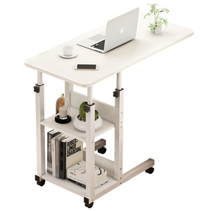 Cama de madera para el trabajo en el hogar, escritorio para ordenador portátil con ajuste de altura fijo extraíble, mesa de servicio de café para el desayuno, carrito de ordenador móvil - Product Image 1