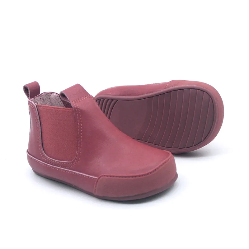 Mayoristas princesa niñas Zero drop niños de ajuste ancho brillo de ajuste ancho minimalista Chelsea botas niños Bebé Zapatos de diseñador