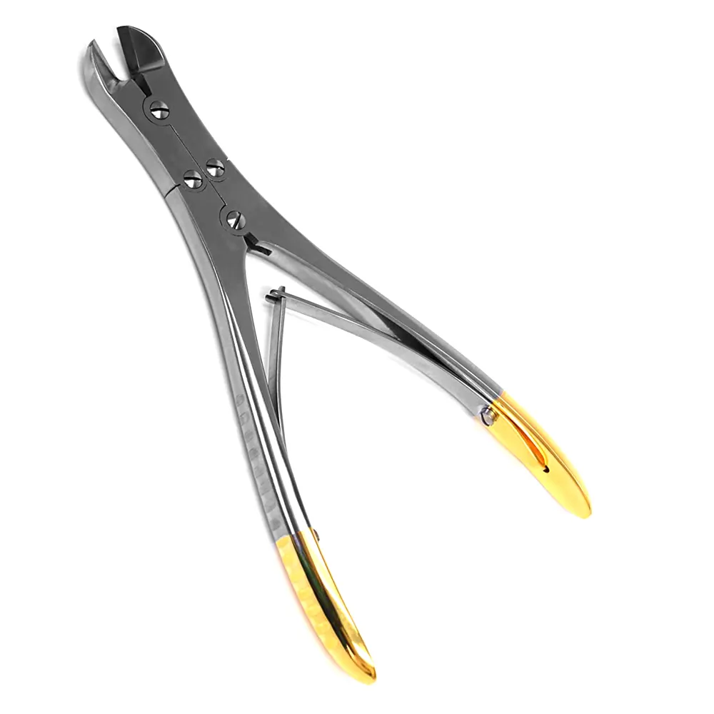 T/C-alfiler en ángulo y tirantes dentales, cortador de alambre de doble acción, instrumento de ortodoncia de grado Premium de 8,5 pulgadas