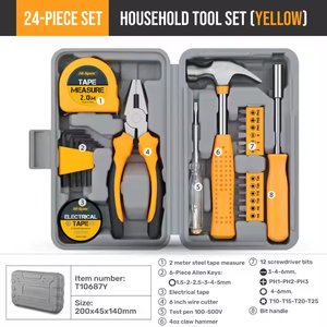 ชุดกล่องเครื่องมือ DIY ขนาดเล็ก24ชิ้นสำหรับซ่อมแซมบ้านกุญแจหกเหลี่ยมคีมและไขควงในครัวเรือนชุดเครื่องมือภายในบ้าน OEM ODM - Product Image 6