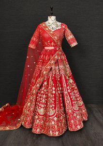 Özel gelin giyim ipek kraliyet <span class=keywords><strong>Lehenga</strong></span> Choli dizisi ile ve nakış ipliği iş düğün elbisesi hindistan üretici Surat