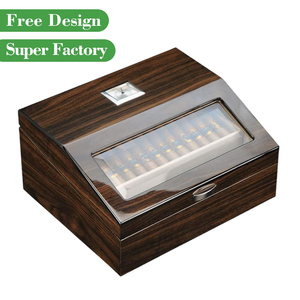 קופסת סיגר עץ מלא לשימוש מחדש סיגר חומידור signs - Product Image 2
