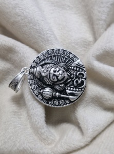 Handmade 925 Bạc hanuman Ji Mặt dây chuyền dấu hiệu xác minh, phước lành và bảo vệ - Product Image 5