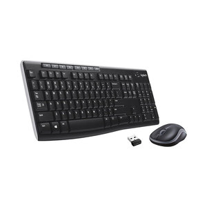 罗技MK270黑色无线键盘鼠标组合，适用于Windows 2.4 GHz紧凑型鼠标，带8个多媒体快捷键电脑笔记本电脑 - Product Image 1