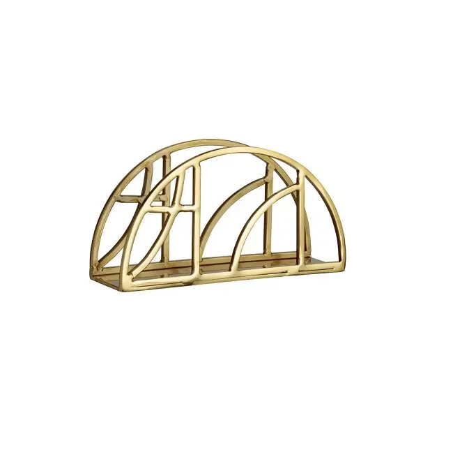 Porta-guardanapos multifuncional em aço inoxidável para buffet de restaurante, feito à mão, em forma de fio banhado a ouro, tamanho personalizado, estilo moderno