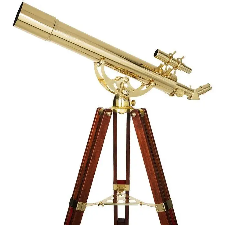 Telescopio in ottone con Design monoculare a treppiede in legno con supporto microscopio per visione notturna in metallo solido nautico portatile alla moda