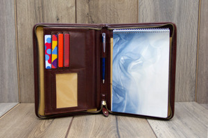 <strong>Notebook</strong> Personalized Office Zipper Case <strong>Notebook</strong> Storage Leather Portfolio Organizer Custom Logo LAP-0019 - Product Image 5