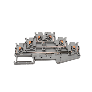 Bloque de terminales Push-in de triple capa de 20A y 500V, aplicación de resorte automotriz de riel DIN, hecho de PC duradero y nailon - Product Image 3
