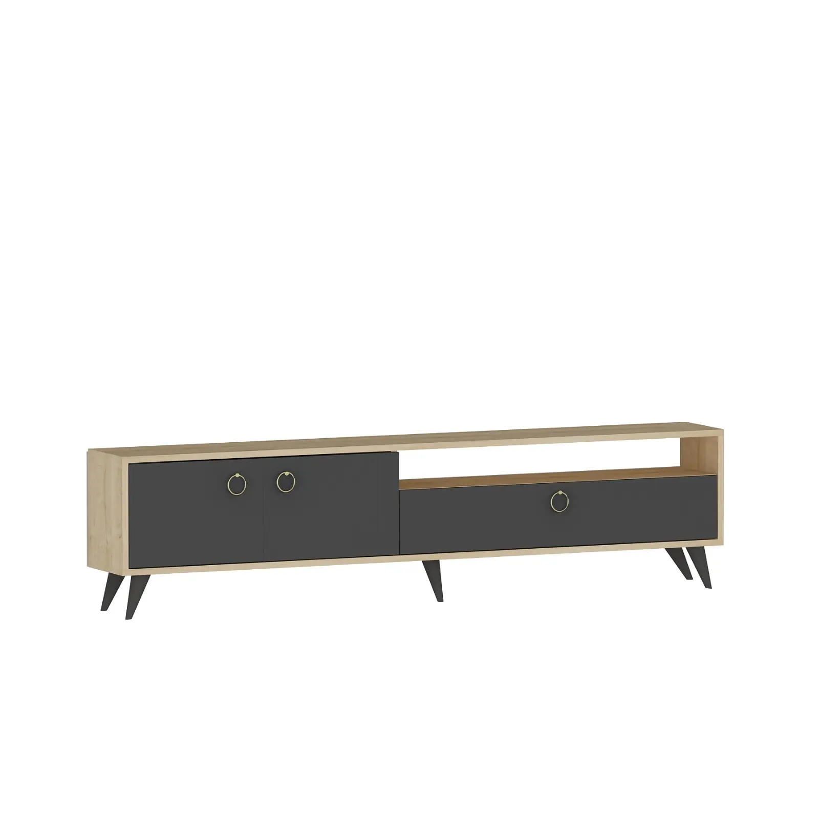 Grosso180 cm de ancho TV Stand Gabinete Media Lowboard Centro de entretenimiento con almacenamiento cerrado