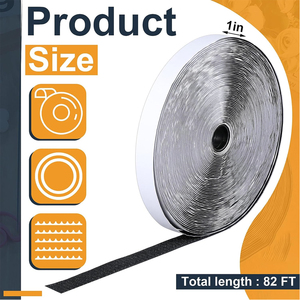 Tiras de gancho y bucle ajustables de fábrica al por mayor cinta de gancho y bucle autoadhesiva de doble cara personalizada pegajosa - Product Image 2