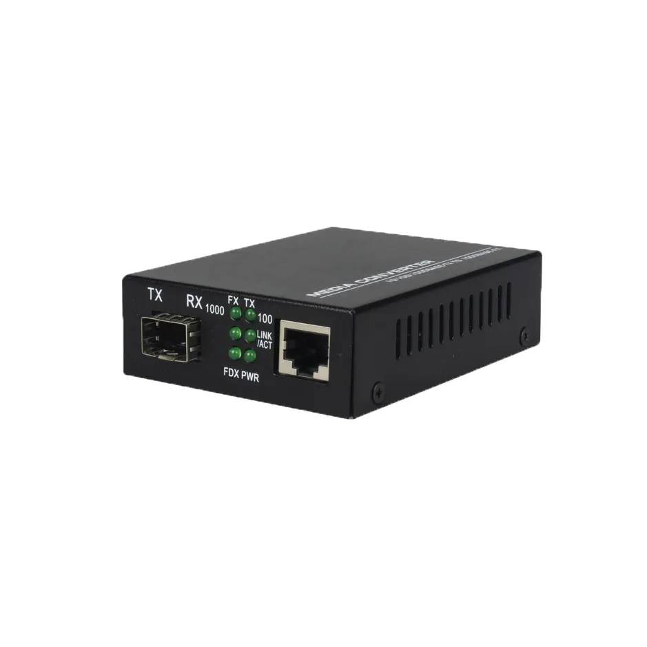 Conversor de mídia 10/100/1000Mbase interface SFP Rj45 Utp Fiber Media Converter