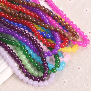 Artificial <strong>Jade</strong> Round 6mm 8mm 10mm <strong>Opaque</strong> Glass Loose Beads for Jewelry Making DIY Bracelet Earrings Findings