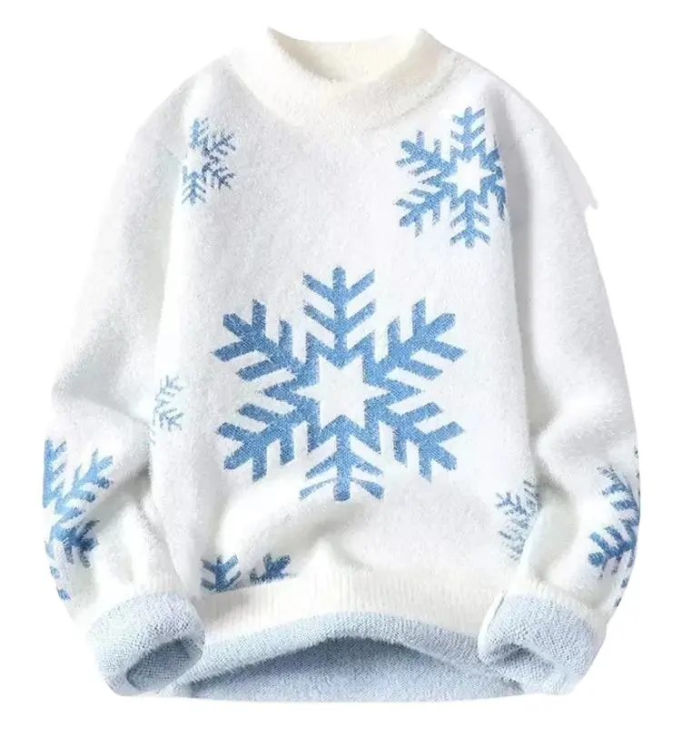 Nuevos suéteres navideños de otoño y WinteChildren para hombres y mujeres All-over Baby Cartoon Fawn Pullover Knit Viscose Soft Finish