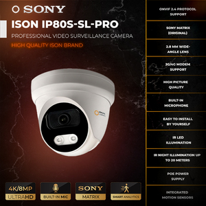 กล้องวงจรปิดดิจิตอลอัจฉริยะ IP PoE พร้อมไมโครโฟน IP80S-SL-PRO-E 8ล้านพิกเซลระดับมืออาชีพ - Product Image 5