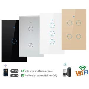 Per Tuya wi-fi Smart presa a muro 1/2/3/4 Gang Touch interruttore luce Zigbee App di rete di controllo Wireless uso domestico interruttori a parete