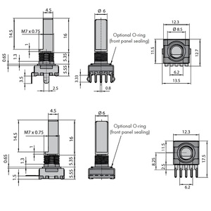 ELMA mekanik kodlayıcı E33-VT612-M01T IP68 su geçirmez 32 tetik 16 PPR darbe 2 Bit dördün buton döner kodlayıcı - Product Image 4
