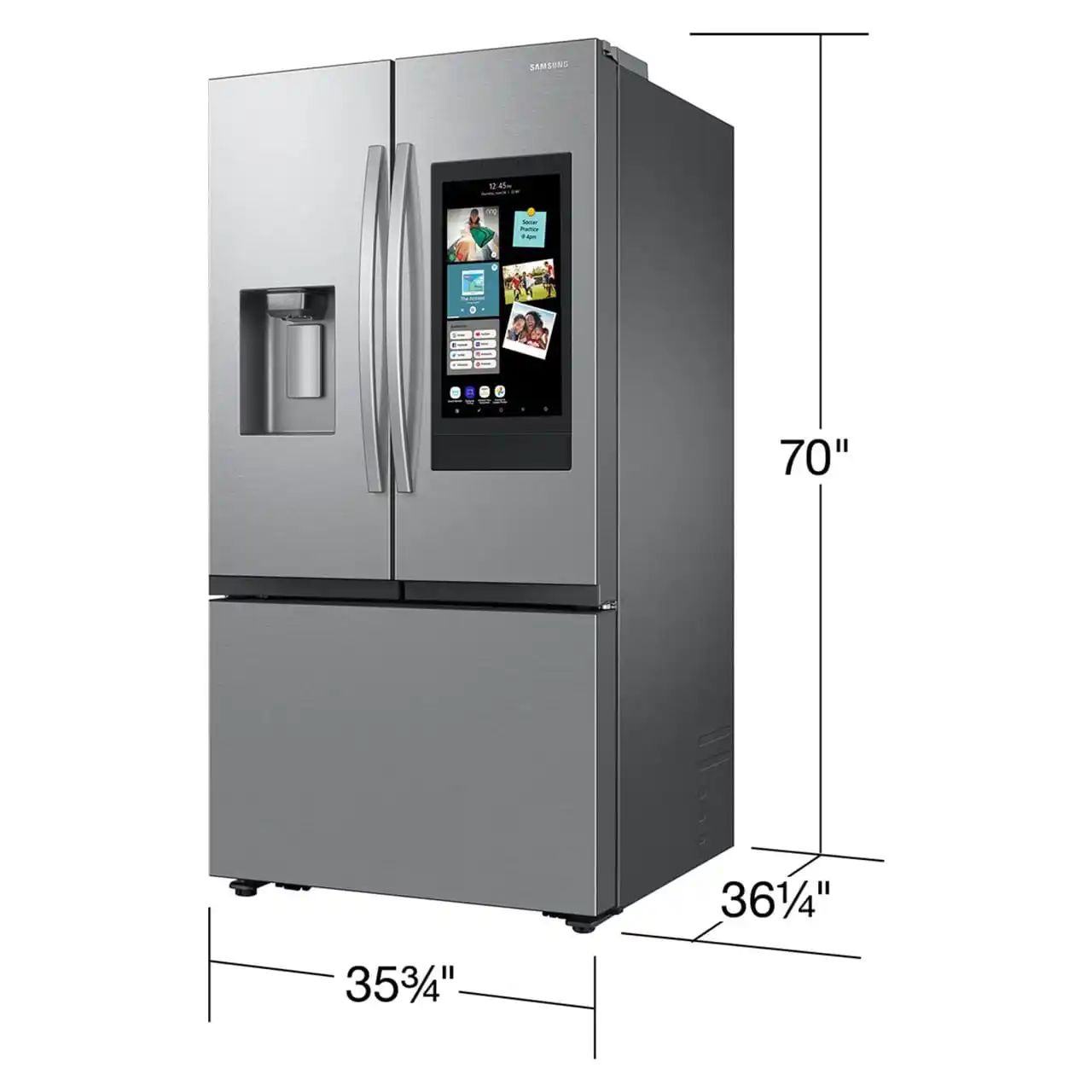 Оригинальный и абсолютно новый 4 двери французский дверной холодильник с сенсорным экраном из нержавеющей стали