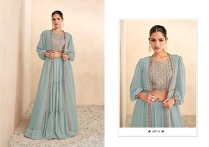 New Heavy <strong>Designs</strong> Silk with Range of <strong>Lehnga</strong> Choli with Koti Collection - Product Image 3