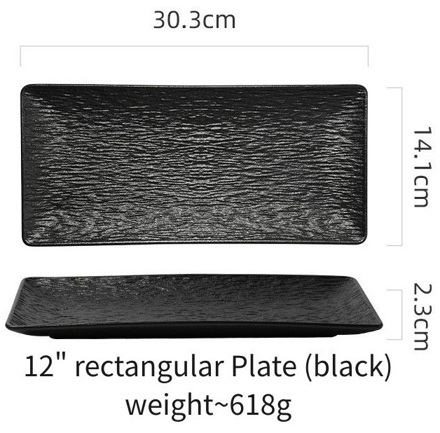12" rectangular Plate (Black)
