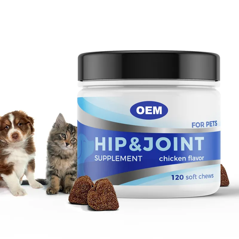 Suplementos para mascotas, venta al por mayor, masticables suaves, apoyan la movilidad con glucosamina MSM para perros y gatos
