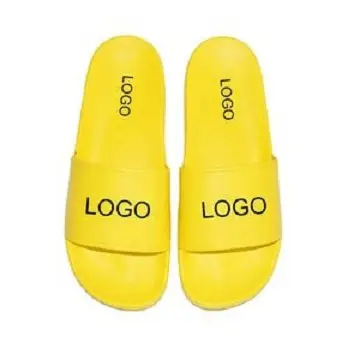 Pantoufles à glissière de couleur blanche unie avec logo personnalisé Chaussures en caoutchouc EVA Pantoufles à glissière vierges Vente en gros