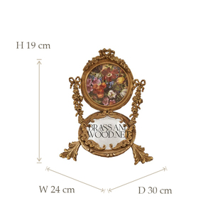 Antique Brass Vòng hoa chân dung khung với trang trí công phu đứng cổ điển handmade sưu tập nghệ thuật trang trí hiển thị - Product Image 6