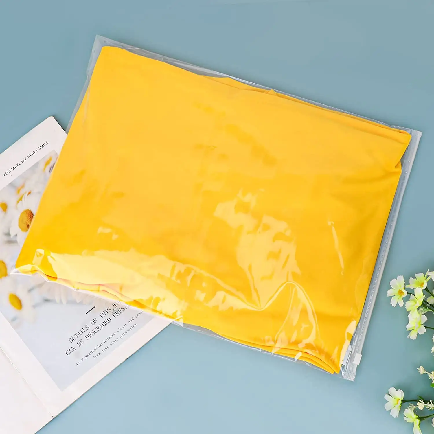Bolsa de plástico transparente para ropa de invierno, mochila de 30x40cm con cierre de cremallera, con sello reforzado de PE