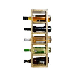 实木5瓶天然酒架包括客厅卧室花园派对套装的金属和塑料部件