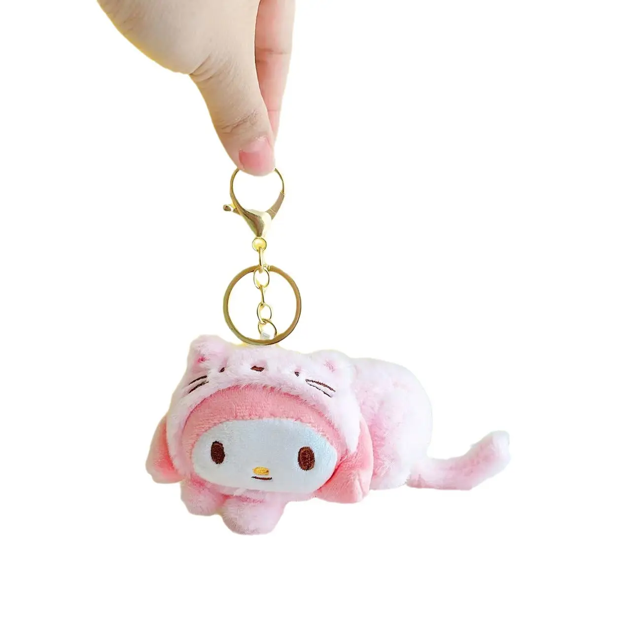 Transfrontalier élégant 10 cm peluche peluche Mini Kawaii mélodie Sanrio sac pendentif porte-clés pour filles cadeau
