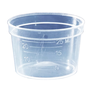 Ces tasses transparentes de polypropylène peuvent être utilisées pour mesurer différents volumes des médecines à administrer - Product Image 1