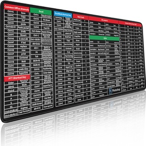 Alfombrilla de ratón con teclas de acceso directo de Excel, Base de goma antideslizante, alfombrilla de ratón para juegos con borde cosido, alfombrilla para teclado de oficina de PC, 31,5x11,8 pulgadas