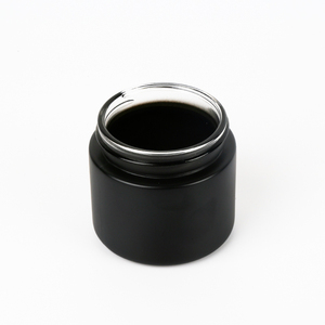 KDG marka çocuk dayanıklı ekstraksiyon cam kavanoz 2OZ 3OZ 4OZ 5OZ 6OZ siyah boyalı kuru çiçek ot depolama jöle için plastik kapak