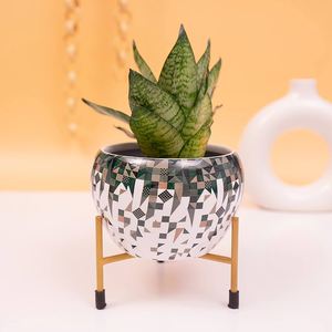 屋内植物/金属植物の花のためのスタンド装飾ポット付きデザイナーメタルポットAMERICANスタイルの花瓶床植物小さなキット