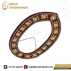Zincir yaka masonluk Regalia masonik gümüş masonik yaka Shriners Shriner Rhinestone altın kaplama kırmızı destek - Product Image 4