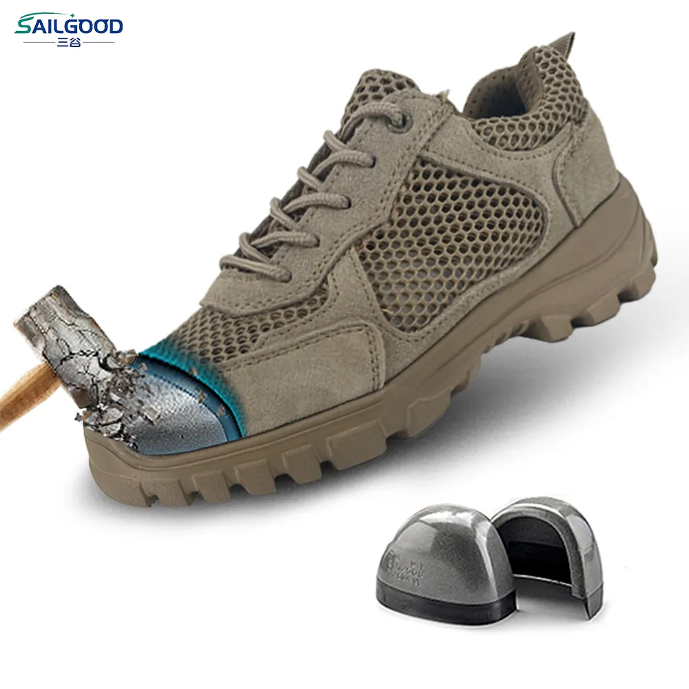 SAILGOOD Zapatos de seguridad de trabajo con punta de acero indestructible unisex para hombres y mujeres para trabajos de construcción industrial