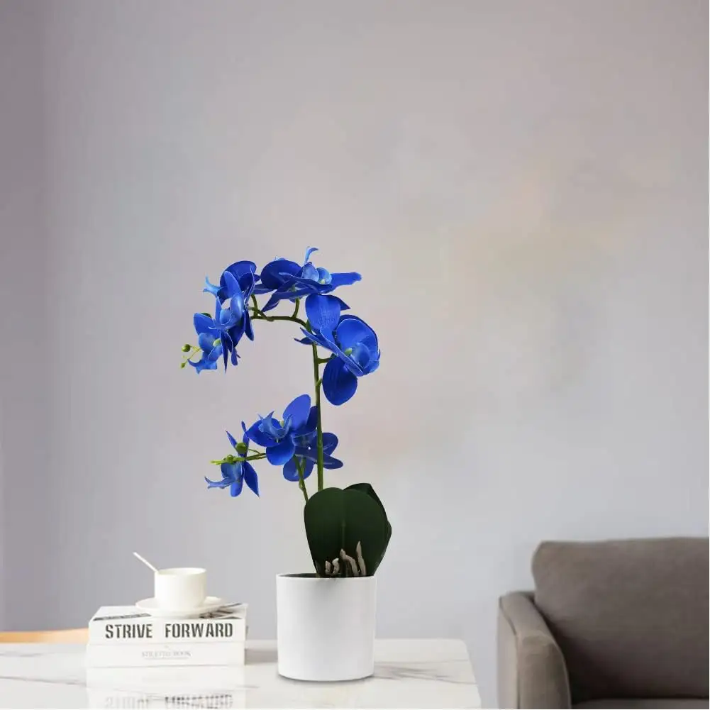 Arreglos florales de orquídeas personalizadas en blanco/dorado, orquídea Phalaenopsis roja artificial de tacto real, para la decoración del hogar, en el momento de la llegada