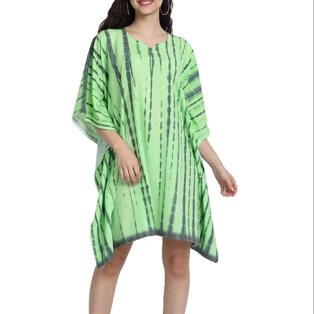 Vestido con capucha para mujer, Poncho con capucha, para playa, complejo turístico, Túnica Tie-Dye, caftán, 2023